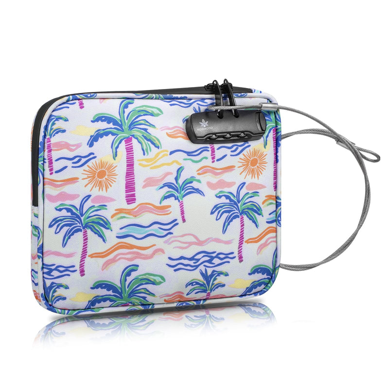 KOSMCCO Beach Locking Bag, Portable Safe, 9x7.5 Inch, Beach Day | Anti-Theft Design, Security Cable Included, Holds Phone Wallet and Keys, Ideal for Beach Pool Cruise and Travel