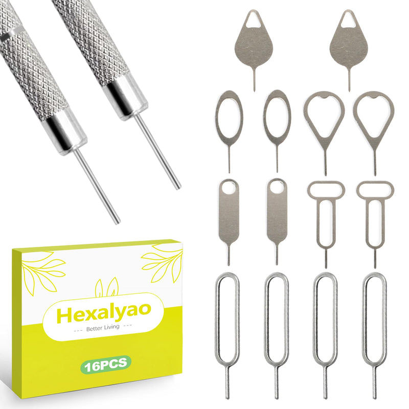 16 Pack SIM Card Ejector Tool Kit Phone Tray Opener Pin Needle for Mobile Devices Universal Removal Key for Cell Phones Tablets and Smart Devices