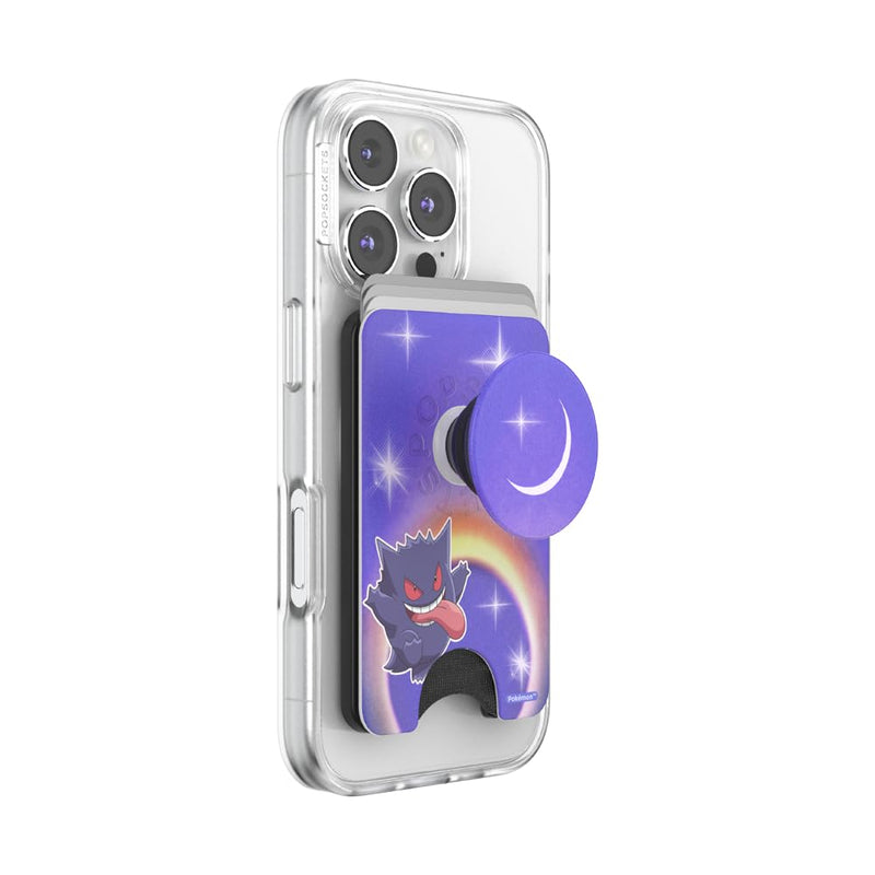 PopSockets Phone Wallet for MagSafe with Grip- Gengar Dream Eater | PopWallet, Holds 3 Cards, Magnetic, Removable, Secure, Pokemon, Gengar, Eevee, Fun, Cool, Unique