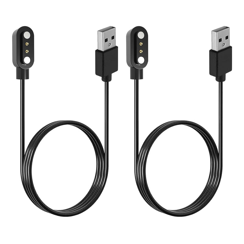 2-Pack Magnetic Smartwatch Charger for BIGGERFIVE Brave 2 BW01 BW02, Replacement USB Power Cord for Kids Fitness Tracker, 2-Pin Magnetic Suction Charging Cable Accessory, 2ft/60cm (NOT for Vigor 2L)