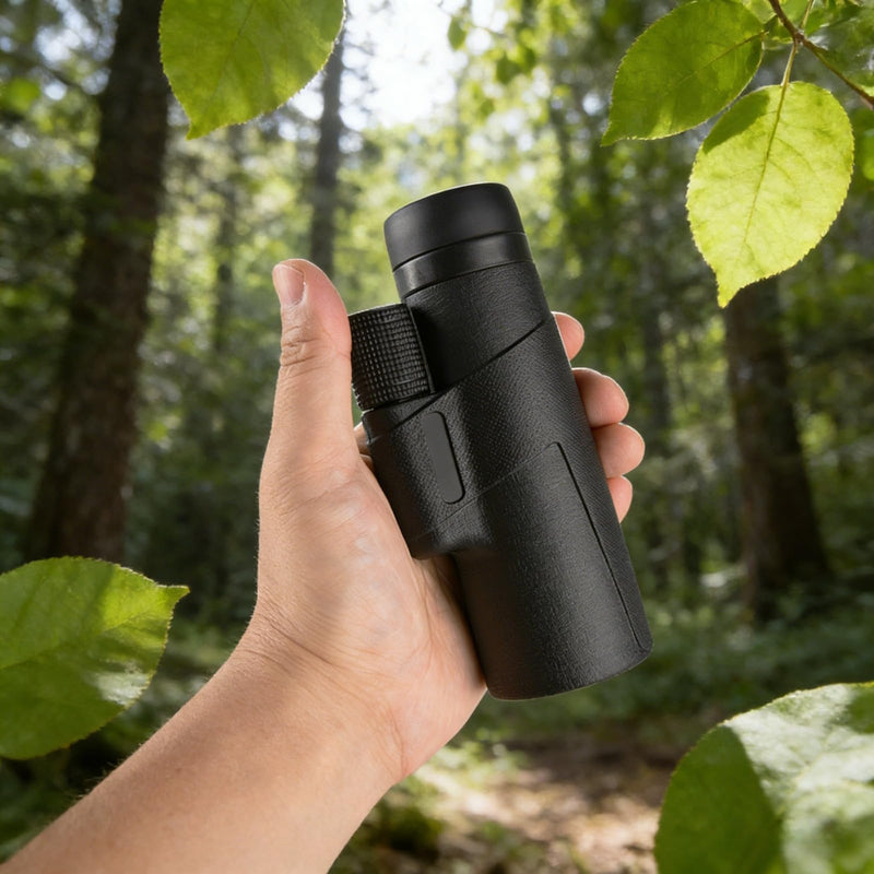 12X HD Monocular Telescope for Outdoor Use, High-Power Handheld Scope for Adult Hiking and Camping Black