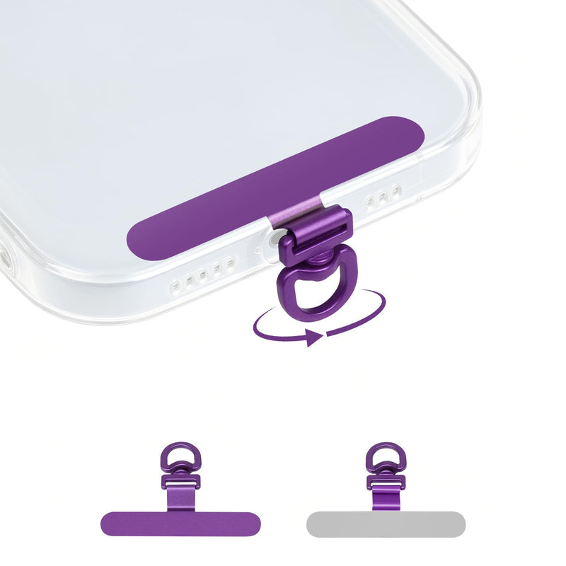 360° Swivel Heavy-Duty Metal Phone Tether Tabs 2purple