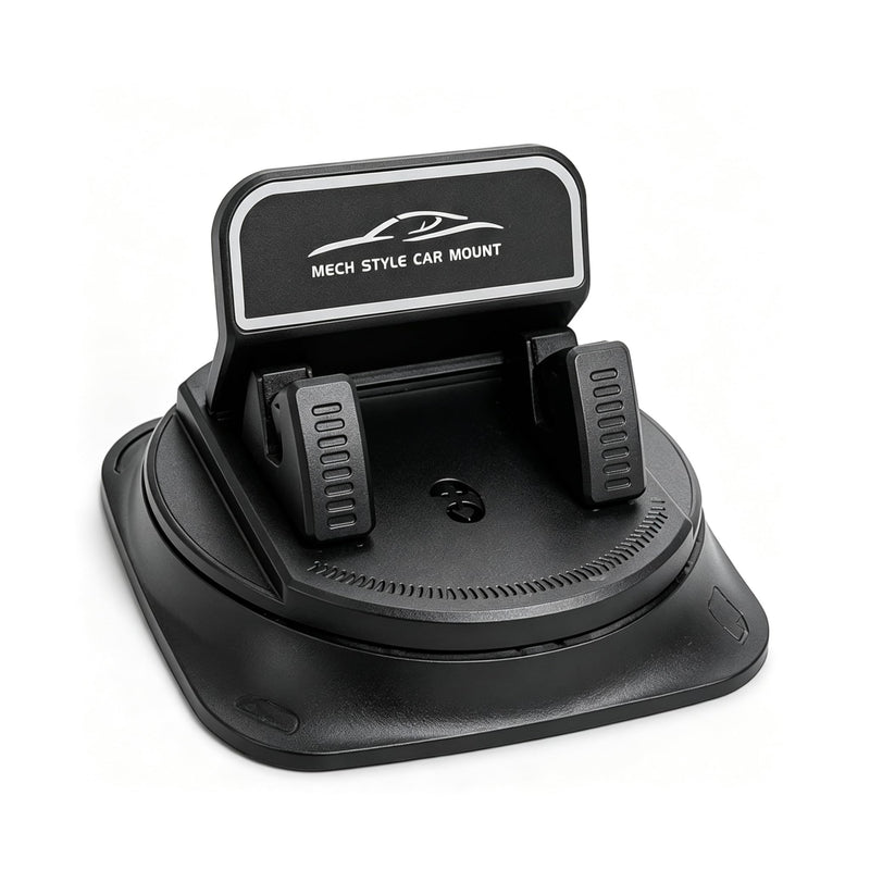 Adhesive Dashboard Car Phone Holder 360 Degree Rotation, Anti-Slip Silicone Base & Spring Clip for Hands-Free Navigation, Compatible with iPhone and Android Phones 4-7 Inches, Black black-with Adhesive Silicone Base