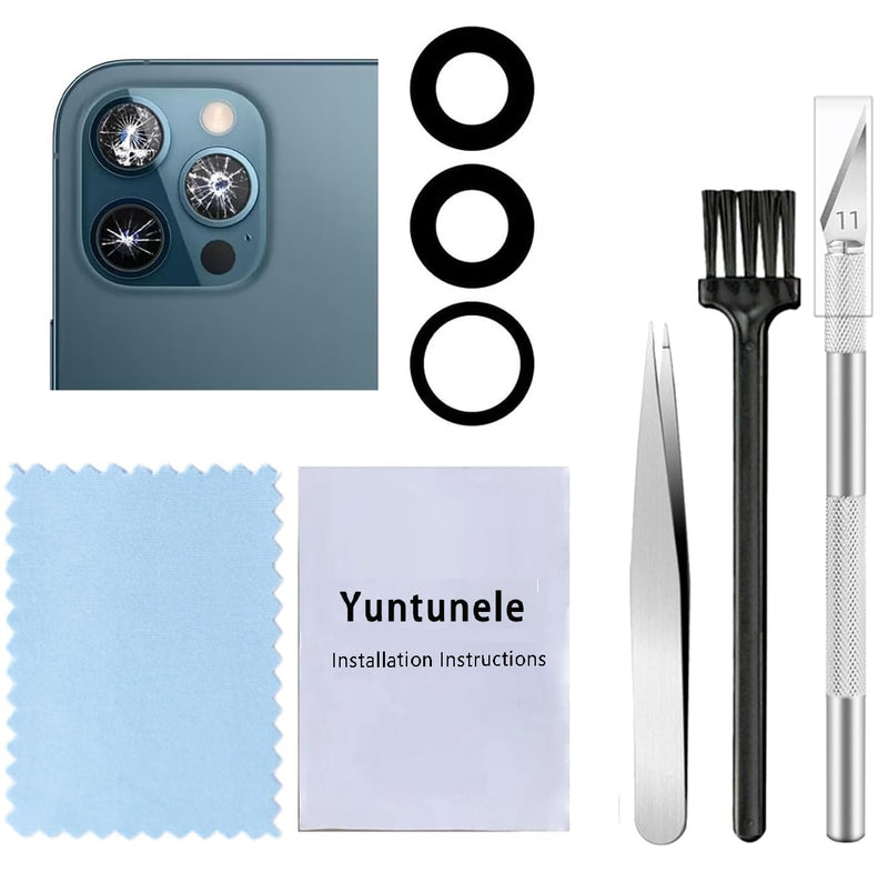 Rear Camera Lens Glass Replacement for iPhone 12 Pro Max Camera Glass Lens Replacement with Repair Tools