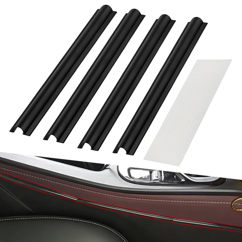 4PCS Car Concealed Wire Cover, Car Cable Management, Automotive Power Cord Cover Adhesive Cable Hidden Protector, PVC Auto Split Sleeving Wire Cord Organizer for USB, Audio and Video Line