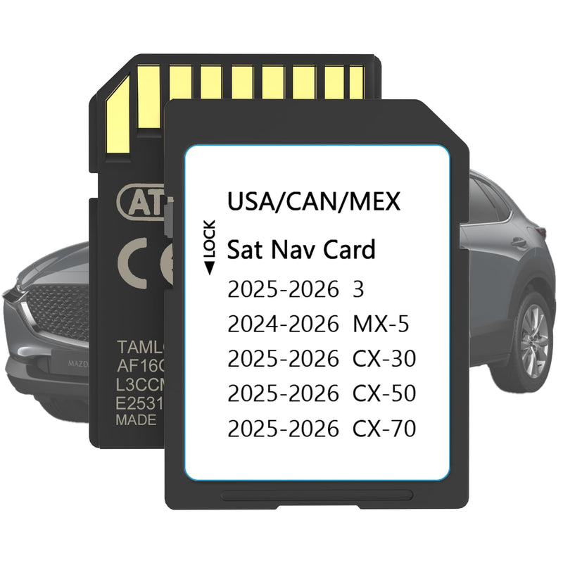 2025-2026 Latest Navigation SD Card - KR9D66EZ1B, Compatible with Mazda 2025 2026 CX-50/3/CX-30/CX-70, 2024-2026 MX-5, Mazda SD Navigation Card for USA Canada Mexico Offline Maps