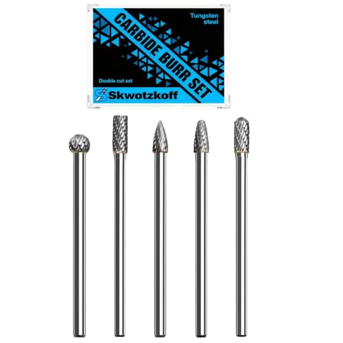 Long Shank Carbide Burr Set 1/4" Shank 3/8" Head 4" Length,5-Pack 3/8"*1/4" 5