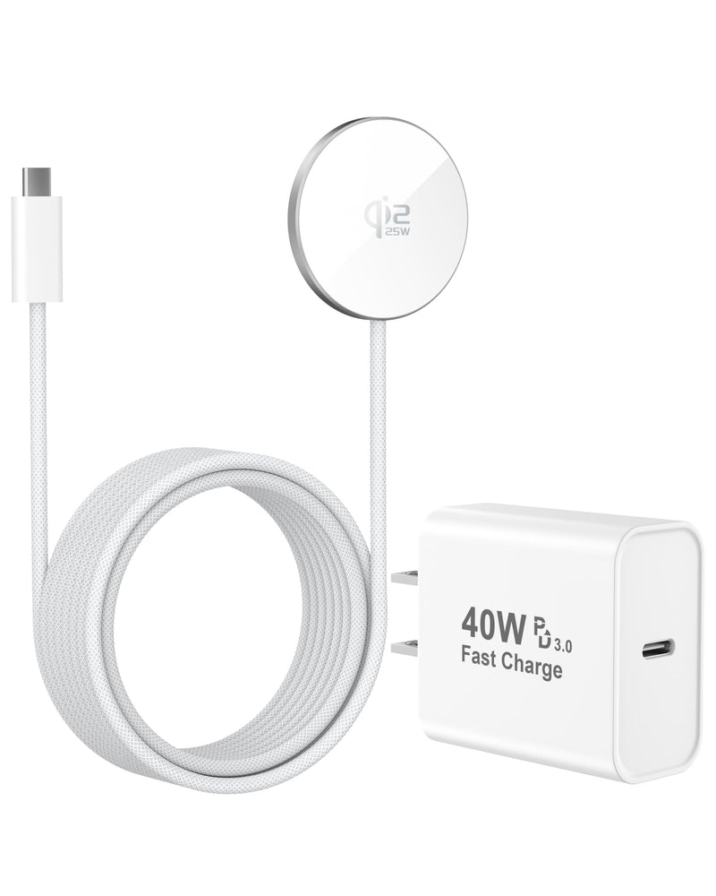 Apple MFi Certified Magsafe Charger 25W Qi2.2 Magnetic Wireless Charger | for iPhone 17 16 15 14 13 12 Pro Max, AirPods 4/3/2/Pro, 40W USB C Charger & 25W Portable Mag-Safe Charger Fast Charging Pad 4FT