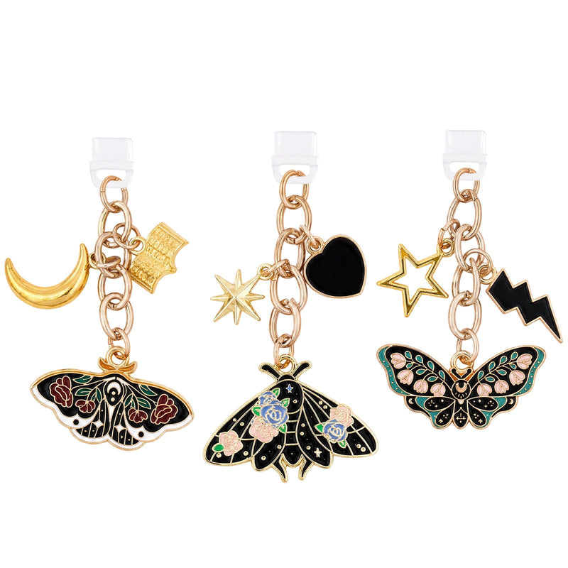 Dust Plug Charm Fantasy Alloy Pendant Chain for Kindle E-Reader Moth