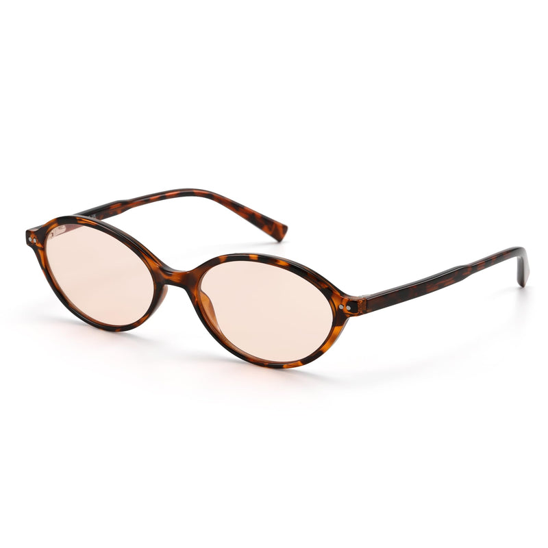 Rose Tinted FLuorescent-41 Migraine Glasses for Light Sensitivity and Photophobia,Indoor/Outdoor Fluorescent Eyewear 25% Rose Tinted Lens-leopord Frame