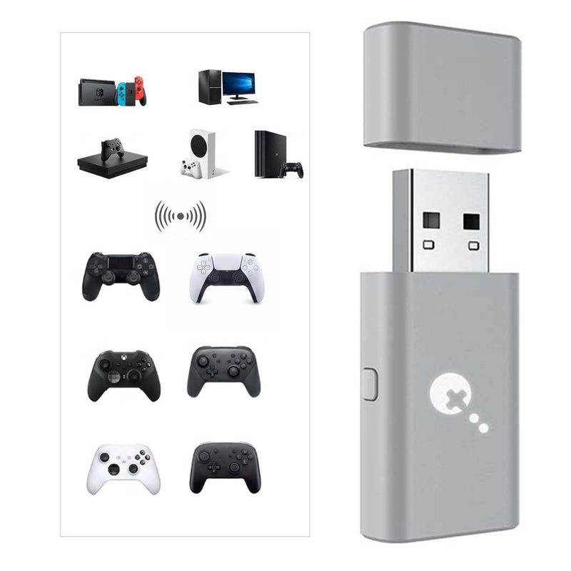 GuliKit Goku 2 Wireless Adapter for Switch 2 Pro/PS5/PS4/Xbox Controllers | Hyperlink 2 low latency.Works for Windows,Android,SteamOS,PS4,X box One/Series X/S,Switch1/2 Console,Mapping,Motion&Vibration