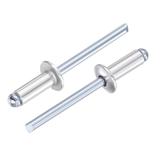 3/16" x1/2" Aluminum Blind Rivet Carbon Steel Mandrel 100Pcs Silver 3/16"x1/2" 100
