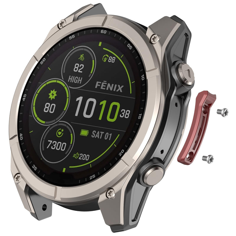 Anti-Collision Strip Compatible with Garmin Fenix 8, Tactix 8, Quatix 8, Fenix 8 Pro 47mm & 51mm Smartwatch Replacement Bezel Frame Protector, with Screwdriver & Screws (Wine Red, 47mm) Wine Red