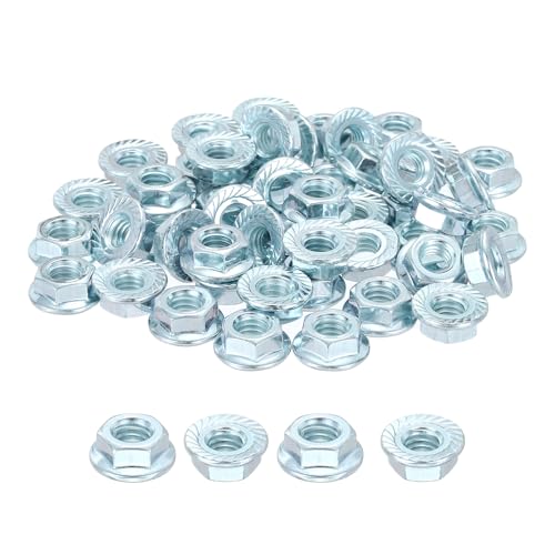 100Pcs Serrated Flange Hex Nut-5/16-18-UNC Carbon Steel Zinc Plated Blue White 5/16"-18 100
