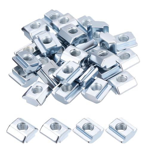 30Pcs Sliding t Nuts M8-1.25 4545 Series Hammer Nuts Blue White Blue and White 4545 Series M8-1.25mm 30