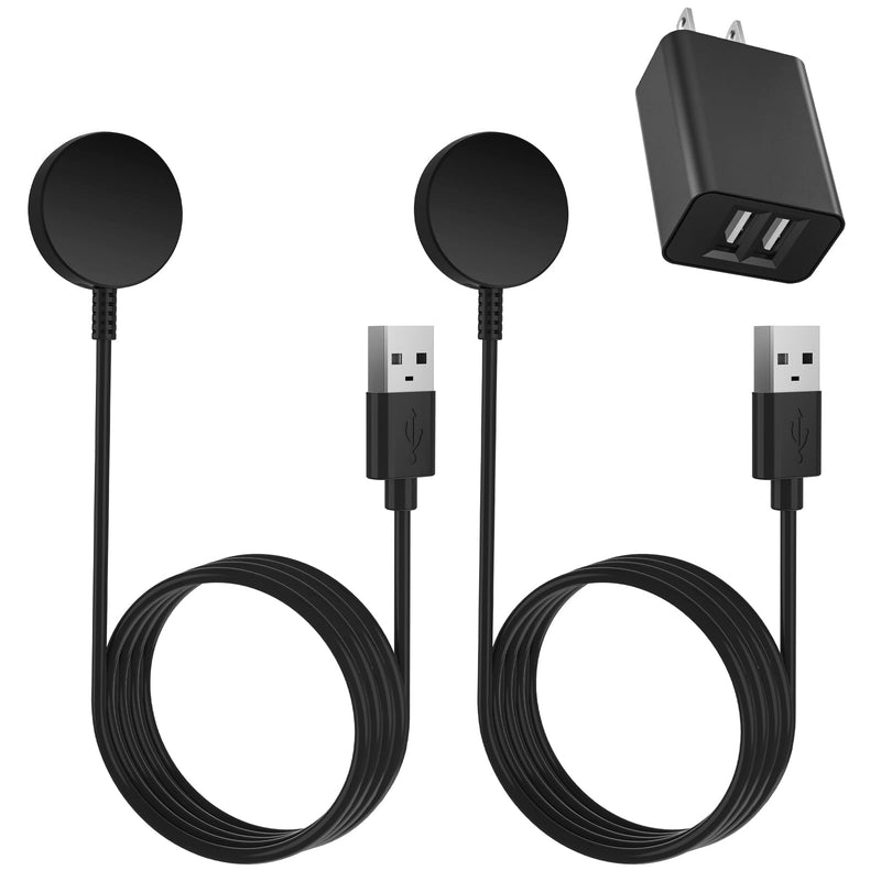 2Pack 3.3ft for Samsung Watch Charger with Dual USB-A Ports Wall Charger | Upgrade Magnetic Fast Charging for Galaxy Watch 8/8 Classic/7/6/6 Classic/5/5 Pro/4/4 Classic/3/FE. Ultra, Active 1/2 3.3 Feet