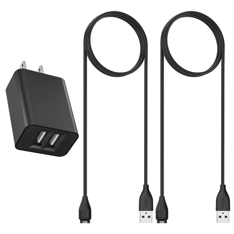 2Pack for Garmin Watch Charger Cable with Dual USB-A Ports Wall Charger | Fit Garmin Fenix, Forerunner, Vivoactive, Vivomove, BarkLimiter, Enduro, Approach, Venu, Impact, Instinct, Quatix, Epix, D2 3.3 Inches