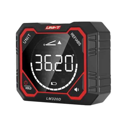 Digital Angle Finder Gauge UNI-T Magnetic Inclinometer Auto-Rotate 1000mAh 2 Side Magnets - LM320D