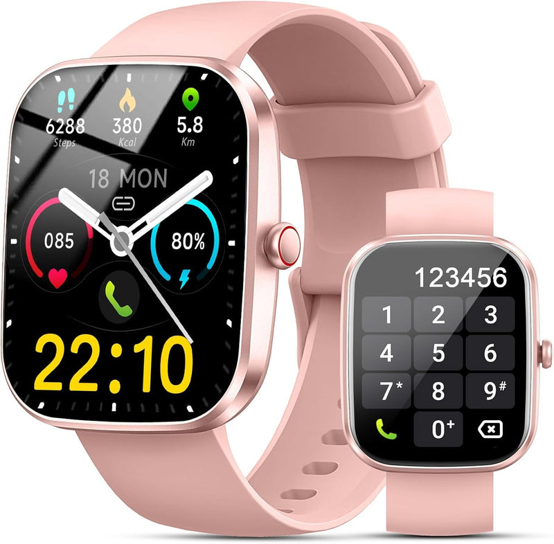Smart Watch for Men Women (Answer/Make Call), 2025 New 1.91" HD SmartWatch, Fitness Watch with 120+ Sport Modes, IP68 Waterproof, Heart Rate/Sleep Monitor, Pedometer, Activity Tracker for Android iOS pink
