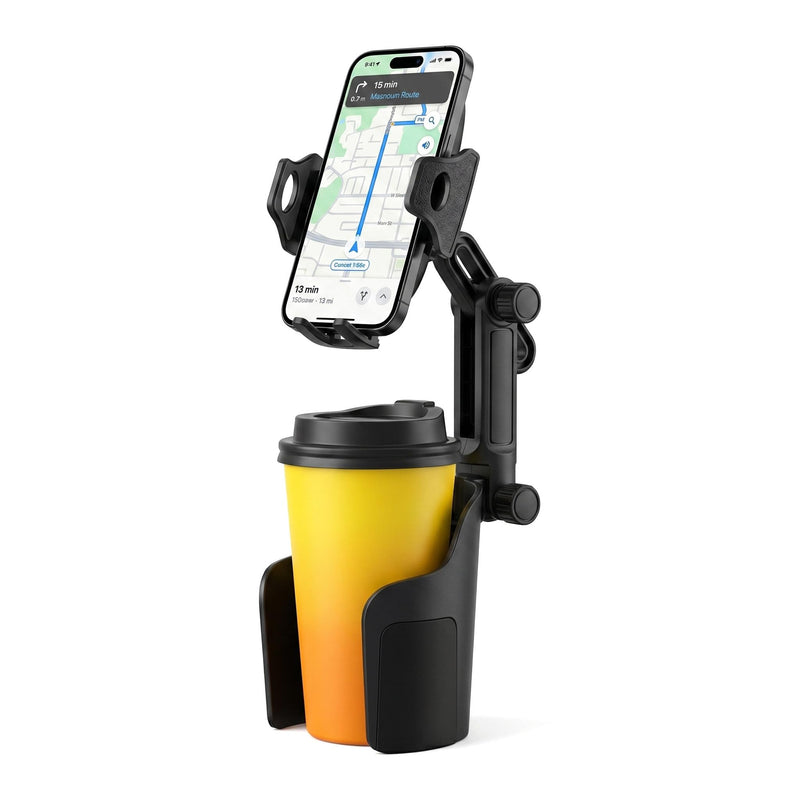 Cup Holder Phone Holder for Car, Car Phone Mount for Your Car | 360°Rotation Cell Phone Holder Mount for Car, Universal Cup Holder Phone Holder Compatible with iPhone & Smartphones Black