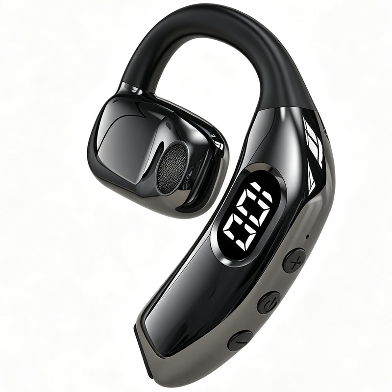Single Bluetooth5.4 Earpiece Earbud One Ear Piece 180° Left and Right Ears TF Card Can be Inserted, Open Ear Bud Air Conduction Earless Out of Ear Headphones Wireless Headsets with Microphone Earhook