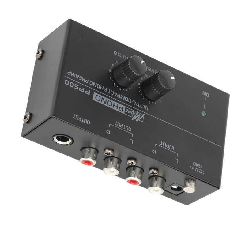 SUNGOOYUE Phono Preamp, Ultra Low Noise RIAA Equalized Turntable Preamplifier with and 1/4in Outputs for Record Player and Hi Fi Audio System (US Plug) US Plug