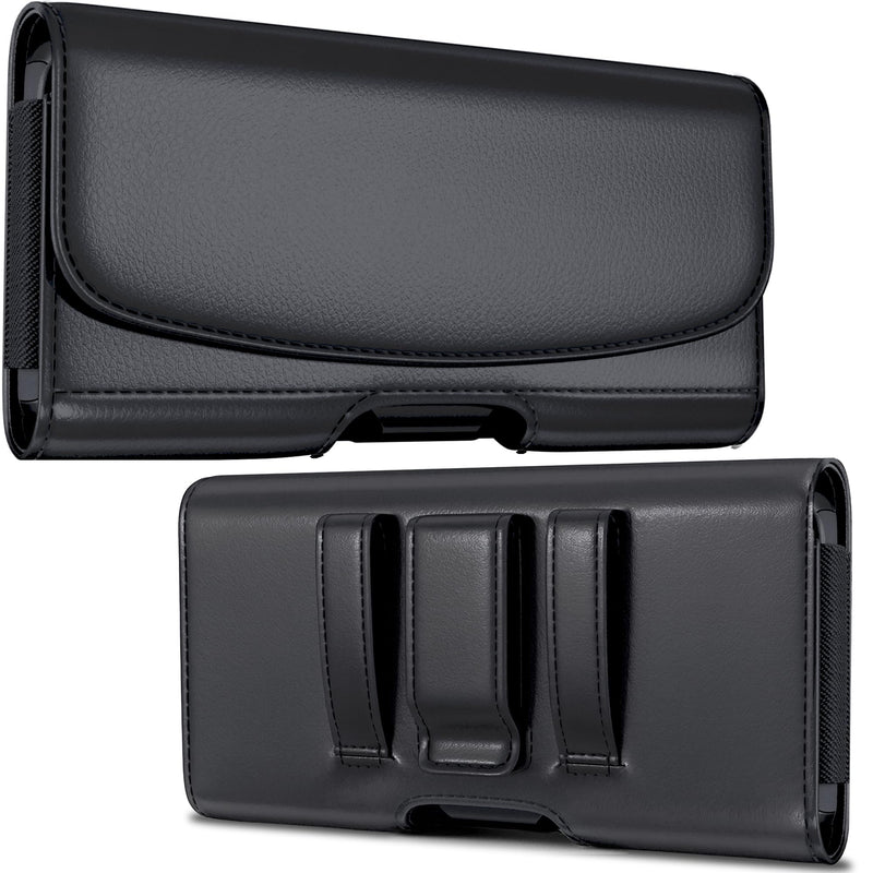 Cell Phone Case for Samsung Galaxy S26 S25 S24 S23 S22 S21 5G | Premium Holster with Belt Clip for Men, ID Card Magnetic Pouch, Black