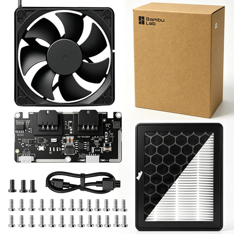 Original Bamboo P2S External Exhaust Fan + Replacement HEPA+Activated Carbon P2S Filter –P2S External Exhaust Fan kit Smart Auto Mode, Reduces UFPs, VOCs & Odors Upgrade P2S Air Filter System