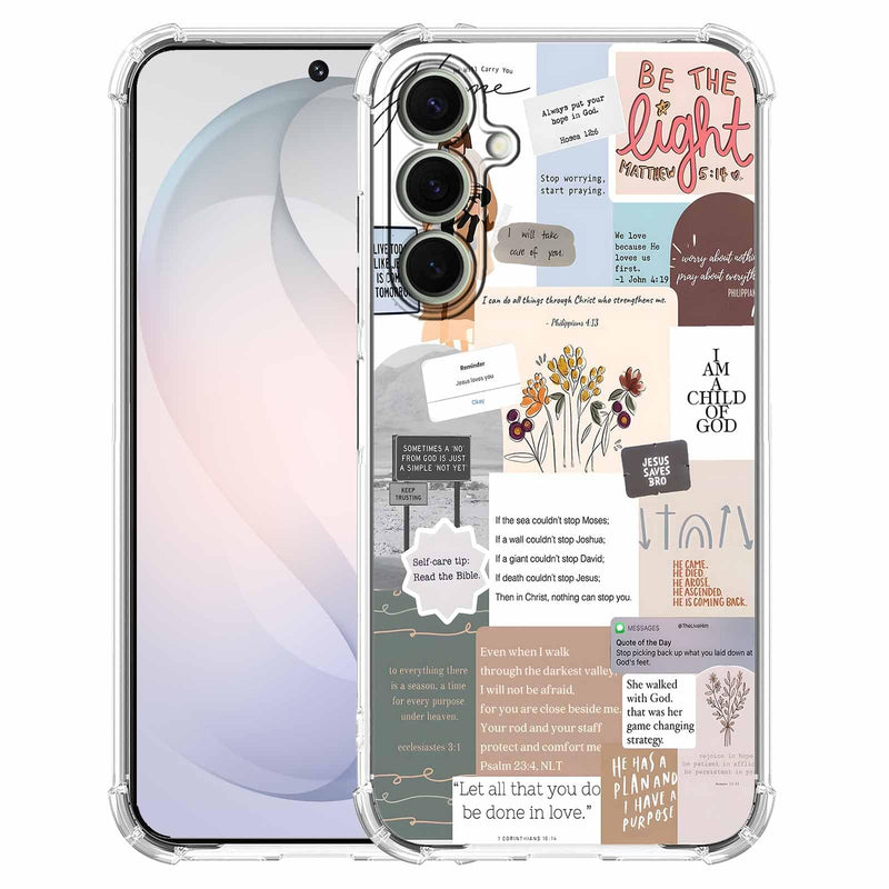 Case for Samsung Galaxy S26 with Christian Design,Christ Jesus Quotes Verse Collage Pattern,Trendy Soft TPU Bumper Phone Cover(S26,Bible) Bible