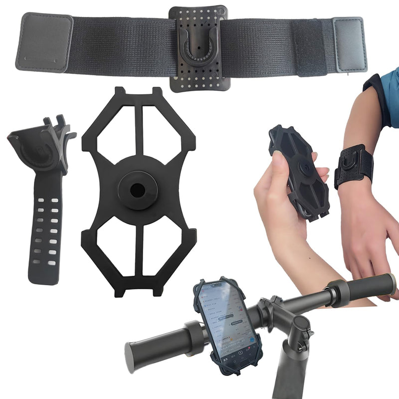 360° Rotatable Wrist Phone Armband, 2-in-1 Detachable Bike Phone Mount Holder for 4.4-7.2 Inch iPhone 15/14/13, Samsung Galaxy, Universal Cell Phone Holder for Running, Cycling, Hiking