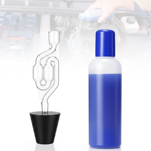 Tellegloww Head Gasket Tester Kit Combustion Leak Tester with Universal Adapter Fast Over 100 Tests 7.98 oz Coolant Leak Detection Fluid Block Engine Test Kit for Cars Suvs Trucks Motorcycles
