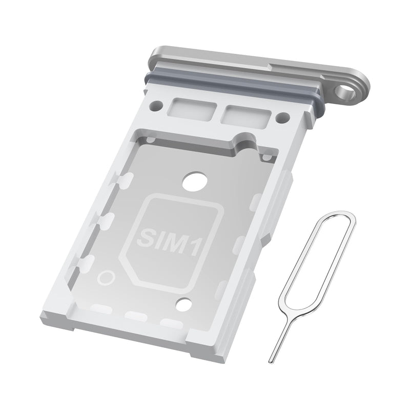 MMOBIEL Dual SIM Card Tray Compatible with Samsung Galaxy S26 Plus – Slot Tray Holder – Dual SIM Card Holder Replacement – Incl. Removal Tool and Waterproof Rubber Ring - Silver Silver Shadow