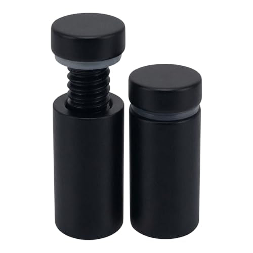 Lantee 20pcs Black Sign Standoff Screws, Stainless Steel Wall Mount Standoff Holders, Heavy Duty for 1/2" Thick Acrylic/Glass 1/2" x 1"(12x25mm) 1/2" x 1" / 12 x 25mm 20