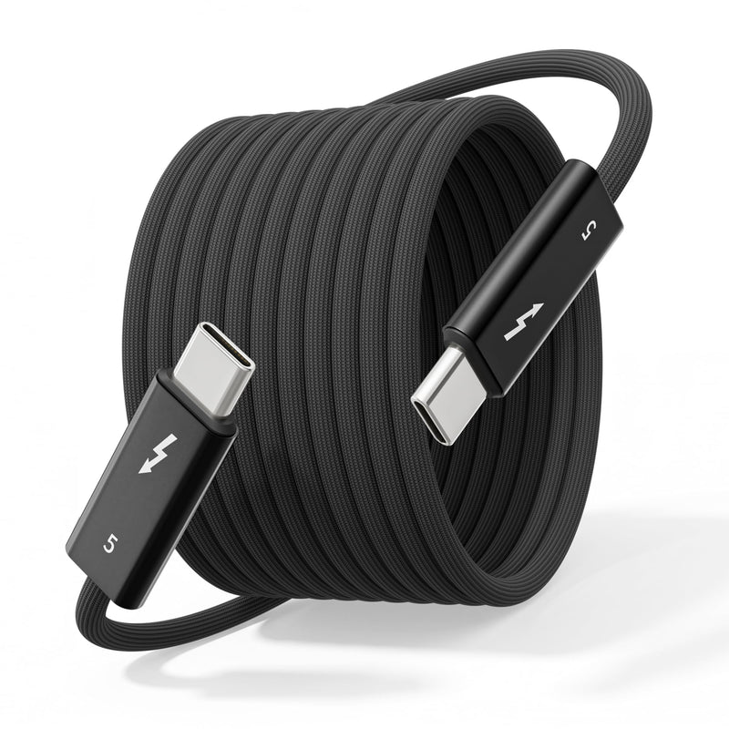Thunderbolt 5 Cable 6FT/2M, 240W Long USBC to USBC Cable Charging,80Gbps Data Transfer,Up to 120Gbps Bandwidth, 8K/4K Displays Compatible Thunderbolt 4, SSD, MacBook M4 Pro/Max, iPhone 17/16 and More