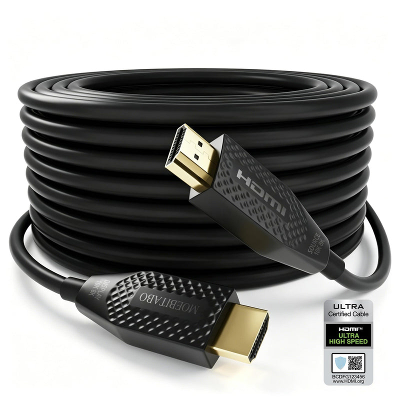 8K Long Fiber Optic Hdmi cable in-Wall CL3 Rated 48Gbps 50ft Certified Ultra High speed HDMI 2.1 Cord 8K@60Hz 4K@120Hz 10K@30Hz HDCP 2.2&2.3, eARC HDR10 Dolby Compatible with PS5/TV/PC/Switch/Mac/Xbox