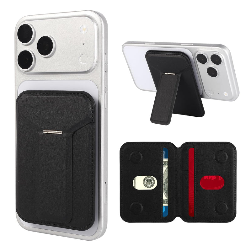 Cell Phone Wallet,Magsafe Wallet with Stand,Thin Wallet Lightweight Black-02