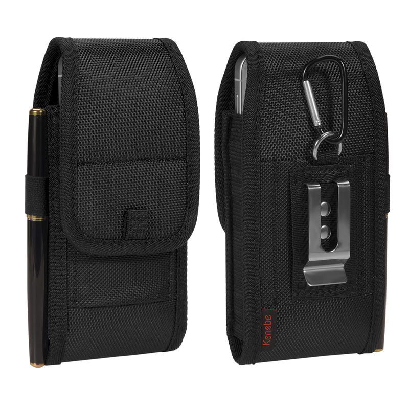 KENOBE Holster for iPhone 17 16 15 14 & Pro & Samsung Galaxy S20 S21 S22 | Fits Phone Screen Size 4.7" to 6.9", Cell Phone Nylon Belt Case, Card Holder & Clip, Heavy Duty Waist Pouch, for Men Women