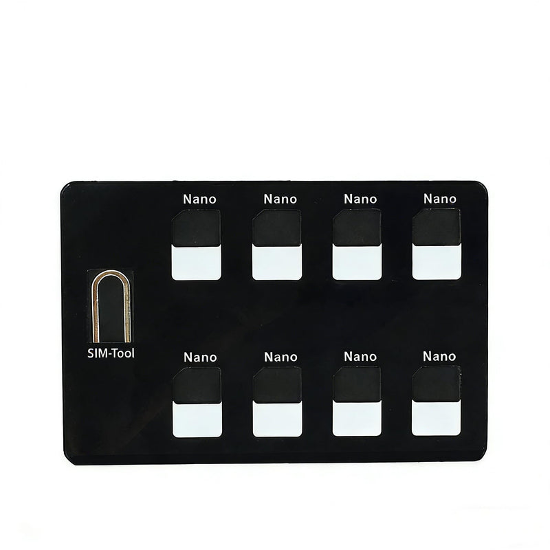 Nano SIM Card Holder Case, Slim SIM Organizer for 8 Nano SIM Cards, Soft Flexible Storage, Ultra Thin Travel SIM Card Case (Black) BLACK