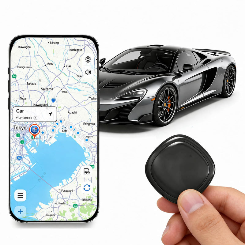 GPS Tracker for Vehicles, Mini Hidden Magnetic Car GPS Tracker, Global Coverage Real-Time Locator for Cars, Assets, Pets, Kids & Elderly, No Subscription, No Monthly Fee, No SIM Card Needed