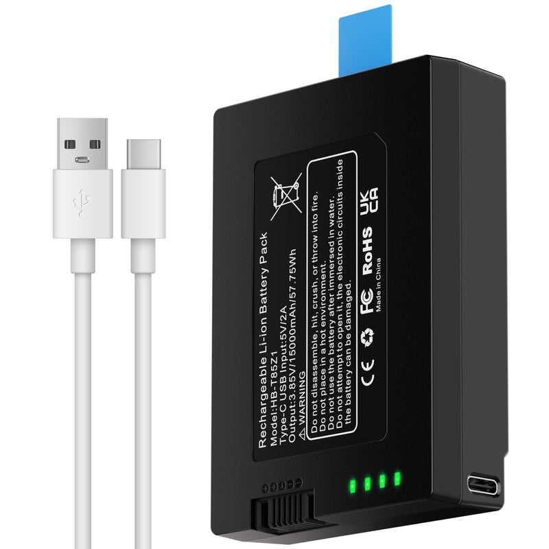 Fulpower 15000mAh Replacement Battery for eufy FamiLock S3 Max,S3 | 3.85V Li-ion, ultra-long standby, LED indicator, fireproof PC case, multi-protection, USB-C cable, eufy battery replacement