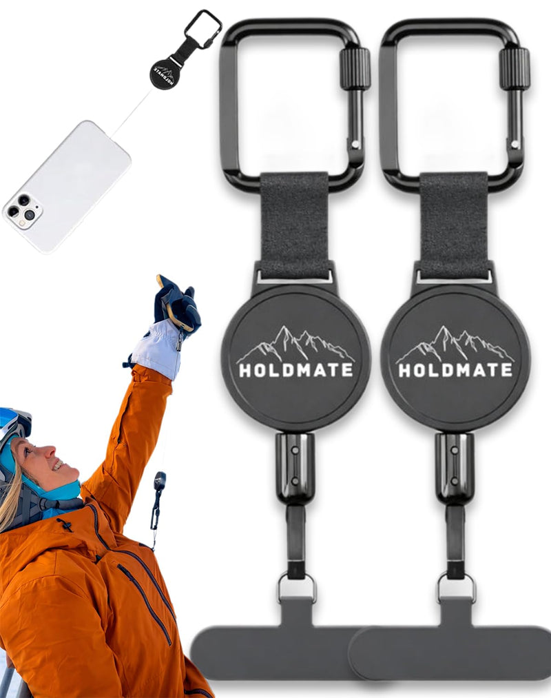 Phone Lanyard, Retractable Phone Tether For Iphone & Smartphones | Anti-Drop Safety Lanyard, Locking Clip & 360° Swivel, Secure Holder For Skiing, Hiking, Cycling, Travel 2