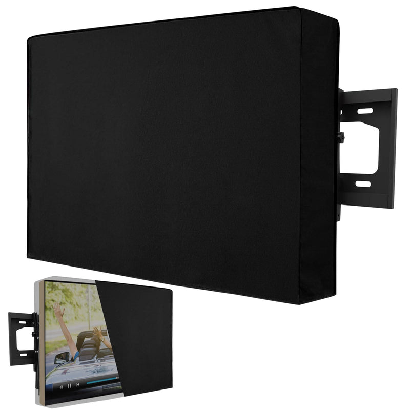Weatherproof Outdoor TV Cover 52 to 55 Inch: Outside Waterproof Screen Protector, Television Cover for Wall Mounts & Stands (Black)