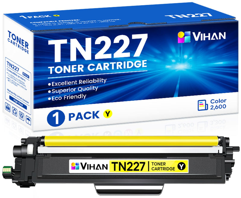 Vihan TN227 TN-227Y Compatible Toner Cartridge Replacement for Brother TN 227 TN-227 Yellow Toner Cartridge with MFC-L3770CDW HL-L3290CDW HL-L3270CDW Printer 1Pack