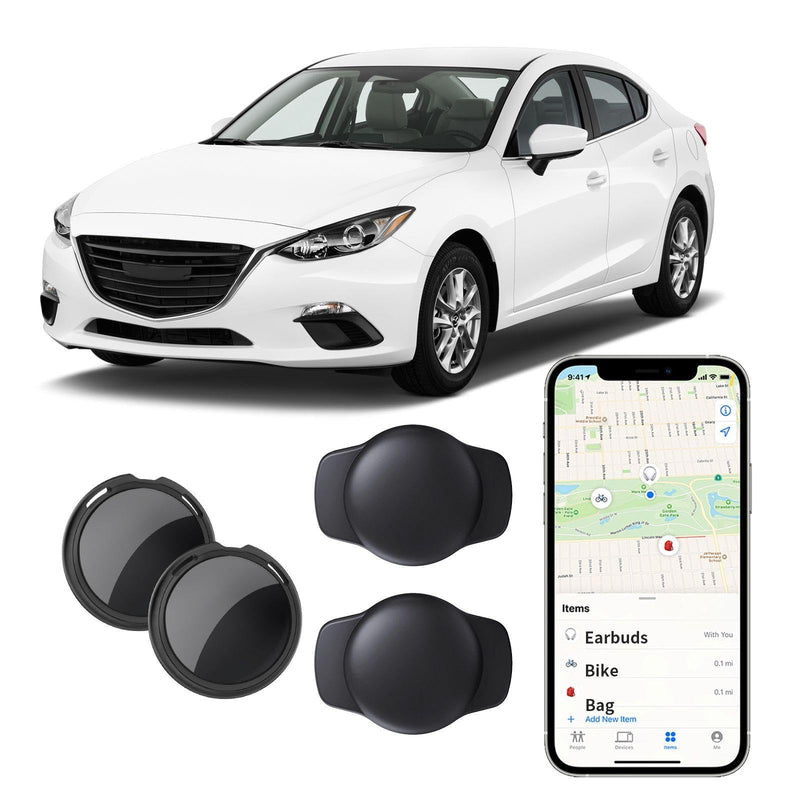 2 Pack GPS Tracker for Vehicles No Subscription Real Time Global Tracking | Devices Cars Hidden Car Tracker Work with Apple Find My(iOS Only)Magnetic Case Waterproof No Monthly Fee or SIM Card Required