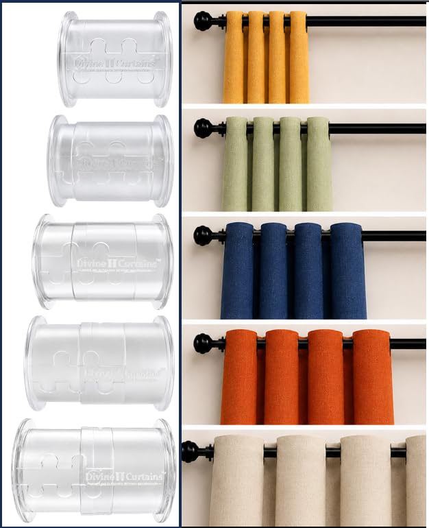 16-Piece Adjustable Curtain Spacers, Tool-Free, Fits 1.75-Inch Rods, 8 Sets 16 Pieces