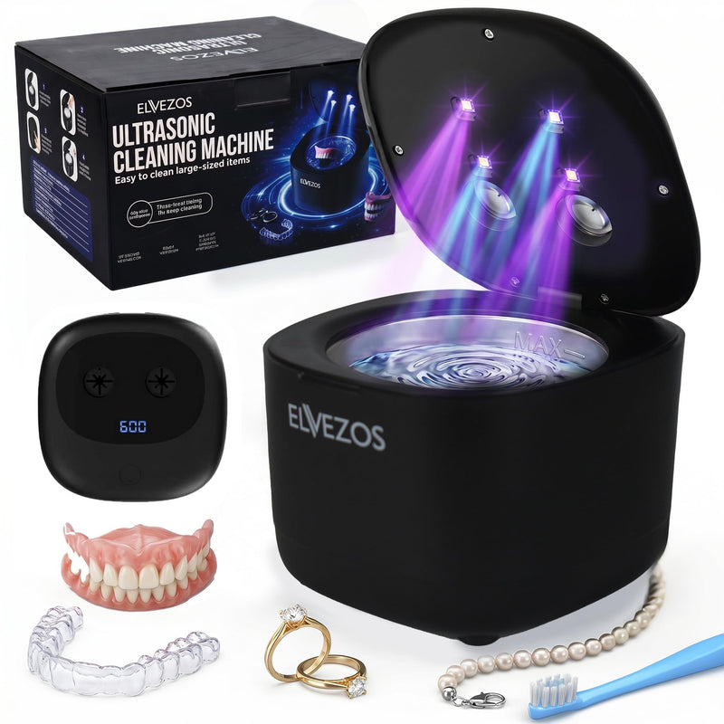 Ultrasonic Retainer Cleaner Machine, 45KHz 200ML, Dental Cleaning Pod with 3 Modes, Digital Timer Denture Cleaner Machine for Mouth Guard, Aligner, Night Guard, Braces, Toothbrush Head & Jewelry