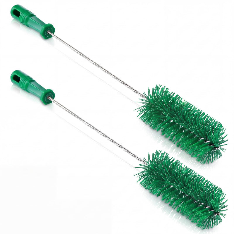Baderke 2 Pieces Drain Brush Pipe Cleaning Tube Brushes 19.7 Inch Plastic Shower Pipe Flexible Cleaning Tool (Green,19.7 x 2.4 Inch) Green 19.7 x 2.4 Inch
