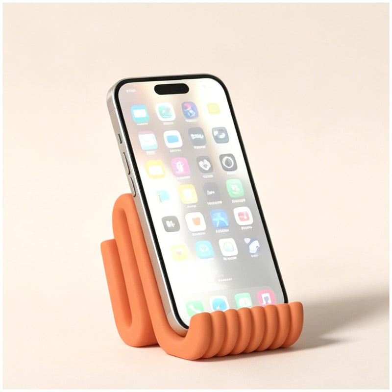 Personalized Phone Stand for Desk, Phone Holder, Fun Desktop Phone Stand | for Home, Decor, Kitchen, Tabletop, Office orange