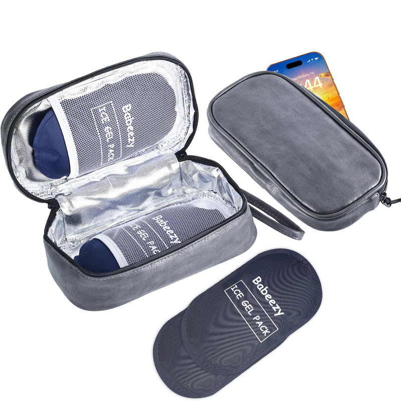 Keep Your Phone Safe from Extreme Heat Car Phone Cooling Bag Grey | Includes 2 Reusable Ice Packs, Fits All Phones, Keep Your Phone From Overheating in Hot Car, iPhone Cooling Case for Car Grey Upgraded