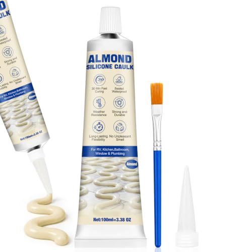 JAOJAO Almond Caulk, Waterproof, Shrink & Crack Proof Caulking 100ML